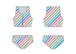 Candy Stripes - Cropped Bikini